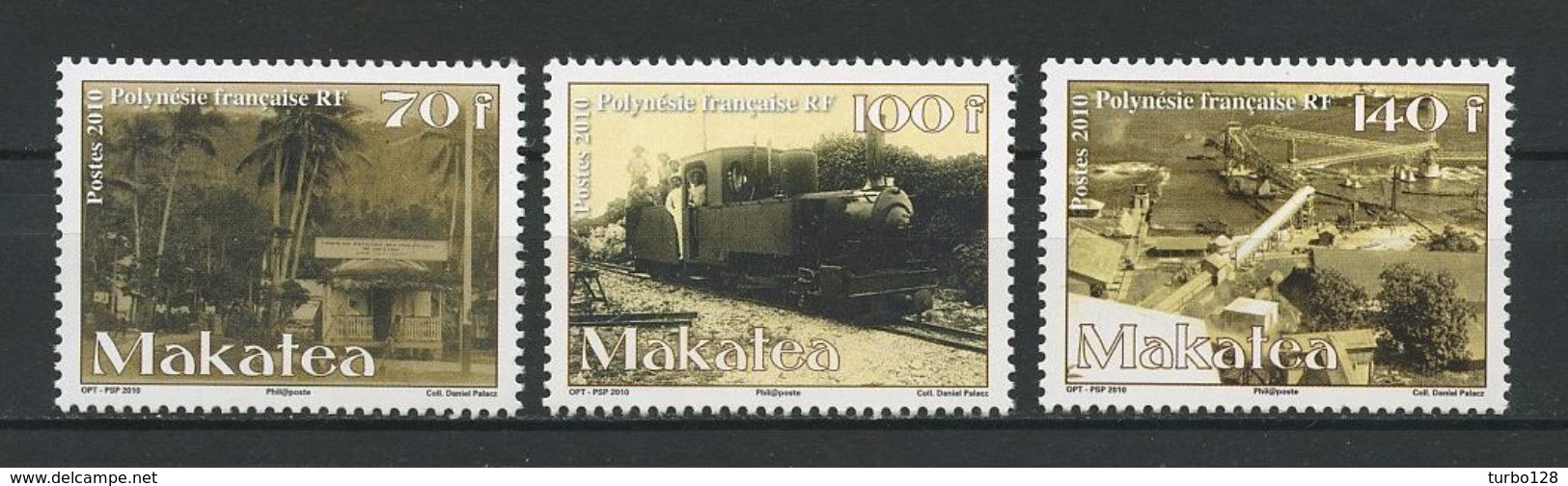 POLYNESIE 2010 N° 913/915 ** Neufs MNH  Superbes Exploitation Du Phosphate Makatea Trains Locomotive Vapeur Transports - Neufs