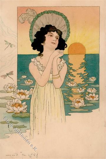 Jugendstil Frau  Künstlerkarte I-II Art Nouveau - Other & Unclassified