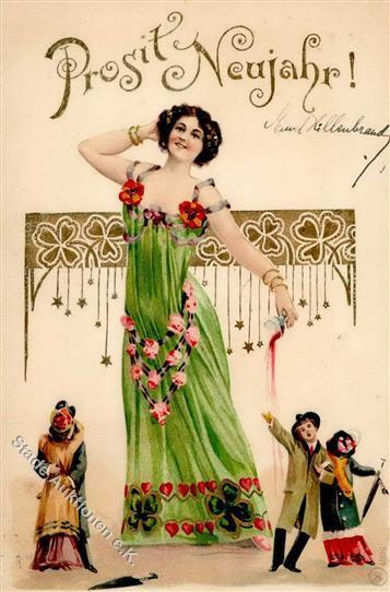 Jugendstil Neujahr 1903 Präge-Karte I-II Art Nouveau Bonne Annee - Other & Unclassified