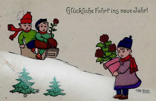 Diehl, C. Kinder Neujahr  Künstlerkarte I-II Bonne Annee - Andere & Zonder Classificatie
