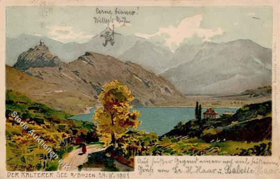 Diemer, Z. Kalterer See Bozen Künstlerkarte 1901 I-II (fleckig) - Andere & Zonder Classificatie