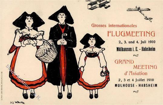 Hansi (Waltz) Flugmeeting Mühlhausen 1910 I-II - Autres & Non Classés