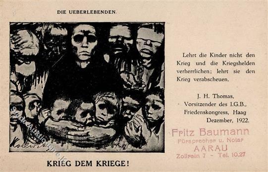 Kollwitz, K. Die Überlebenden Künstlerkarte I-II - Andere & Zonder Classificatie