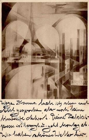 Löb, Alfred Der Viadukt Erster Deutscher Herbstsalon Berlin 1913 Zeitschrift DER STURM Künstler-Karte I-II (Ecke Abgesto - Andere & Zonder Classificatie