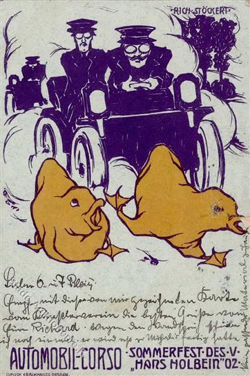 Kunstgeschichte Dresden Sign. Stöckert, Erich Automobil Corso  1902 II (Einriss) - Andere & Zonder Classificatie