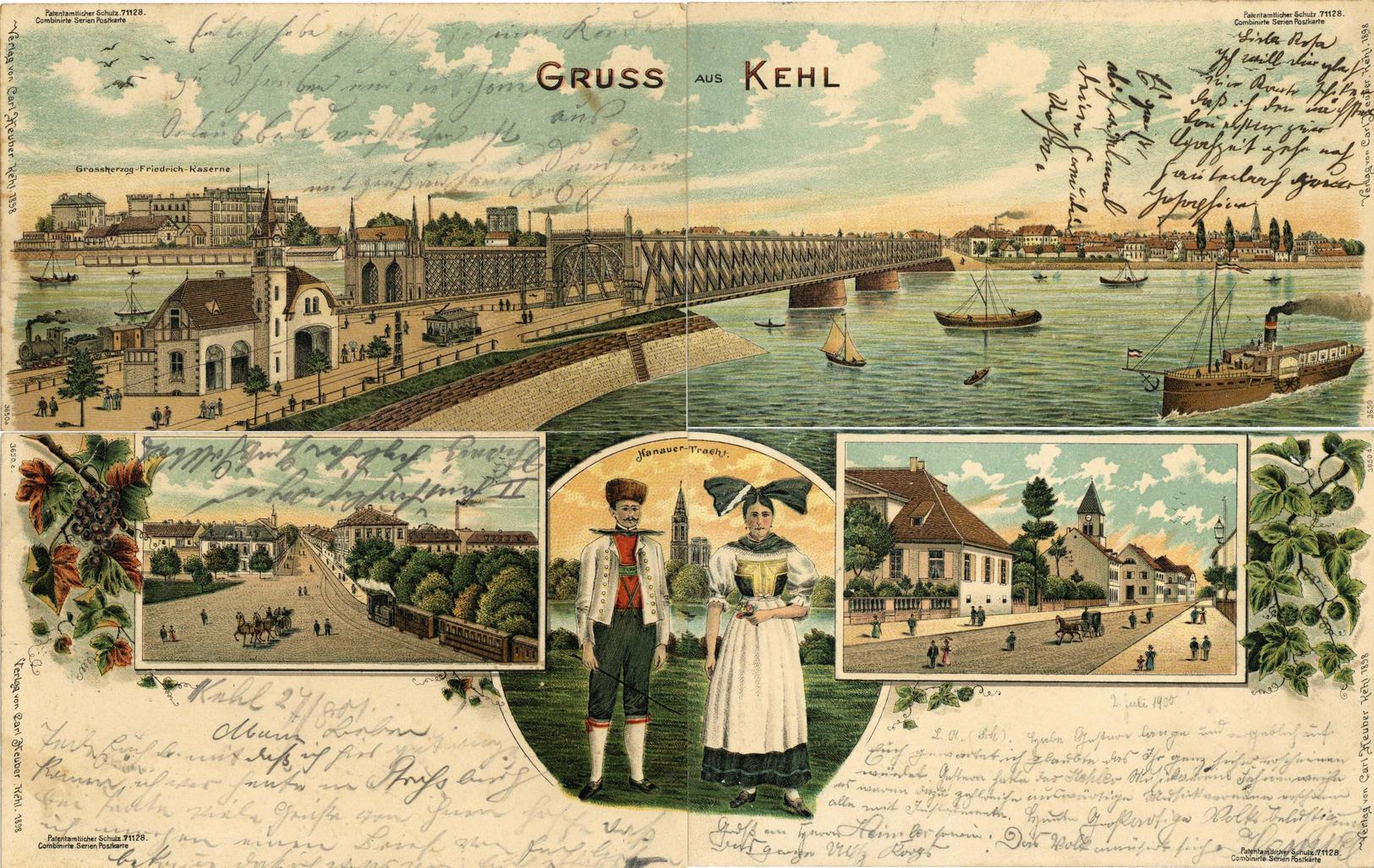 Puzzle Kehl (7640) 4 Tlg. 1900 Litho I-II - Andere & Zonder Classificatie