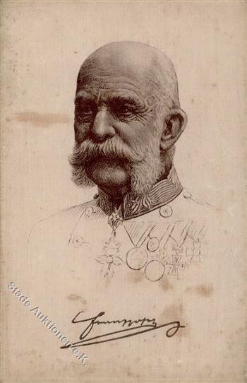 Seide Gewebt Kaiser Franz Joseph I-II (fleckig) Soie - Andere & Zonder Classificatie