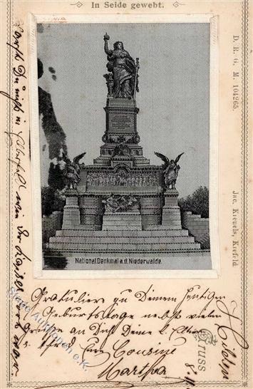 Seide Gewebt Nationaldenkmal Niederwalde 1900 I-II Soie - Andere & Zonder Classificatie