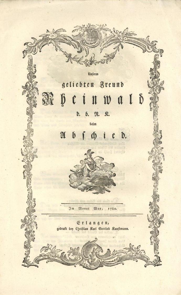 Freundschaftsbrief Erlangen (8520) 1780 I-II - Andere & Zonder Classificatie