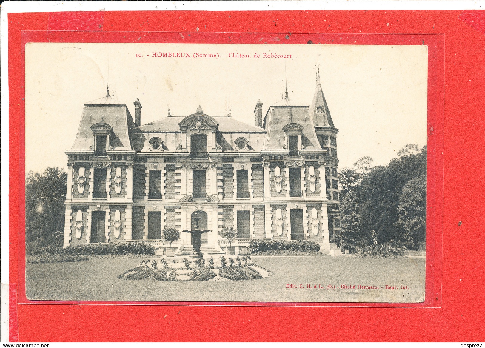 80 HOMBLEUX Cpa Le Chateau De Robecourt         10 Edit C H - Autres & Non Classés