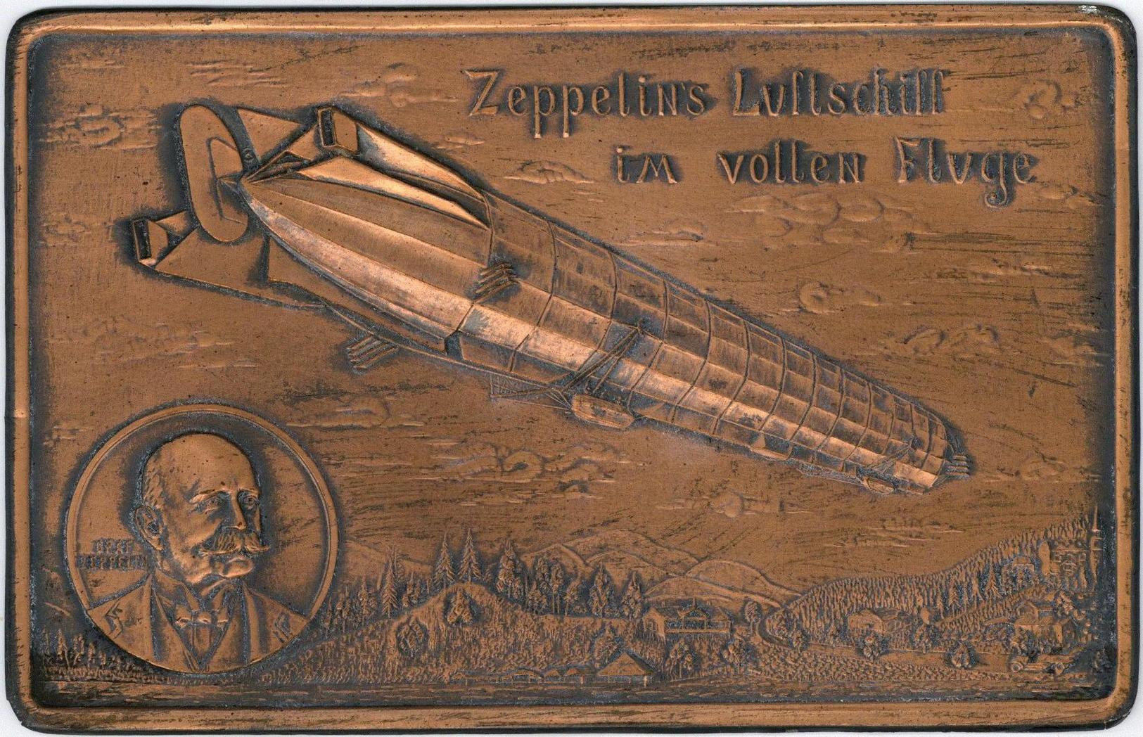 Metall-Karte (Kupfer) Zeppelin I- Dirigeable - Andere & Zonder Classificatie