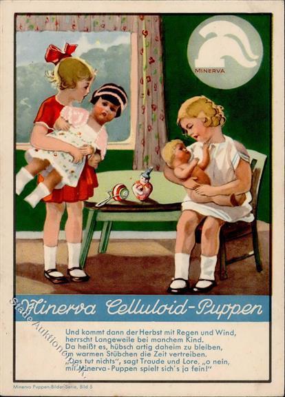 Puppe Minerva Celluloid Puppen  Werbe AK I-II - Speelgoed & Spelen