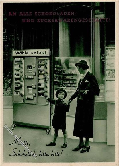 FRANKFURT/Main - SCHOKOLADEN-AUTOMAT - Fa. Elektrozeit-Automat - 3-fach-Klapp-Werbekarte I-II - Reclame