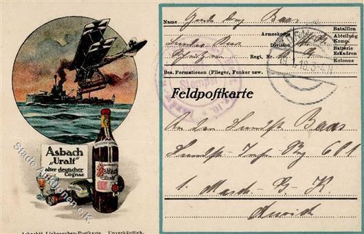 RÜDESHEIM - ASBACH URALT - Liebesgaben-Postkarte I-II - Reclame