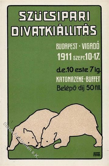 Werbung Budapest Ungarn Eisbären Szücsipari Divat Kiallitas 1911 I-II Publicite - Pubblicitari