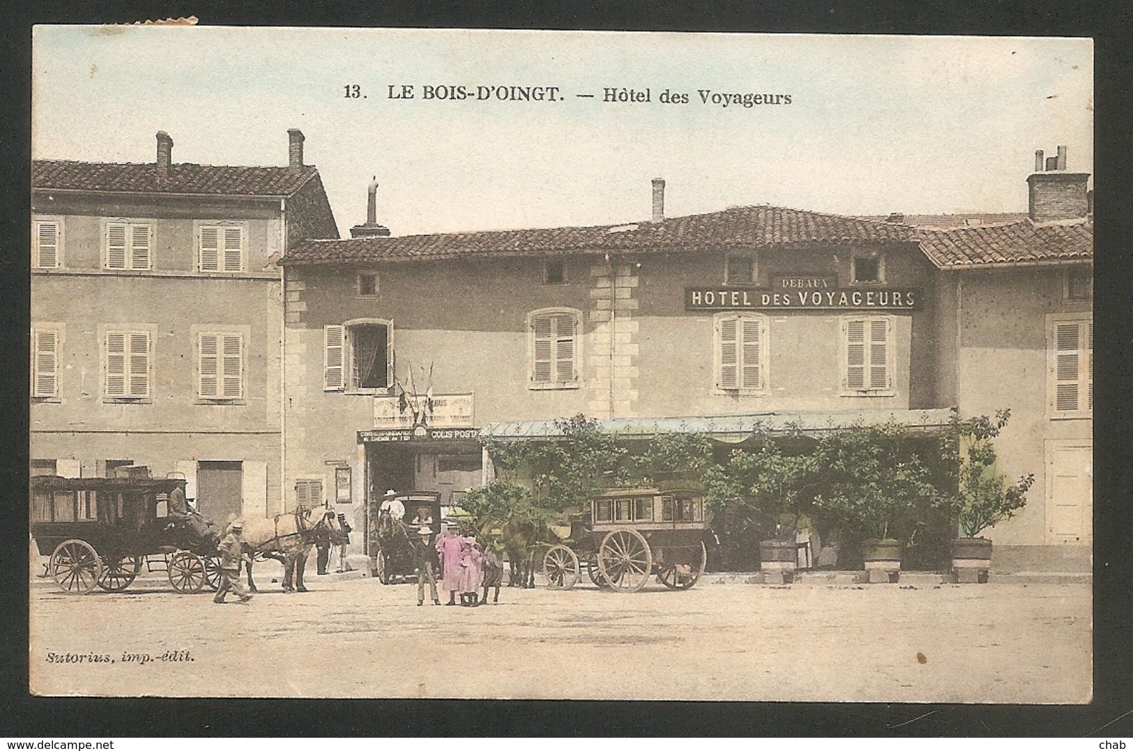 13. - LE BOIS - D'OINGT. - Hôtel Des Voyageurs -- ATTELAGE - Le Bois D'Oingt