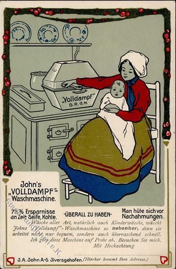 Werbung John's Volldampf Waschmaschine Werbe AK I-II Publicite - Reclame