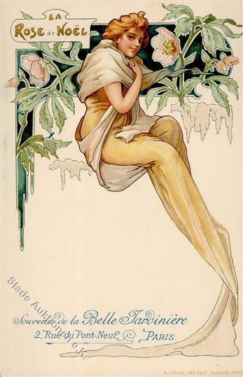 Werbung Mode Belle Jardiniere Jugendstil  Künstlerkarte I-II Art Nouveau Publicite - Reclame