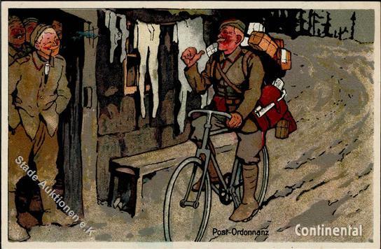 Continental Fahrrad Post Ordonanz Werbe AK 1917 I-II Cycles - Reclame