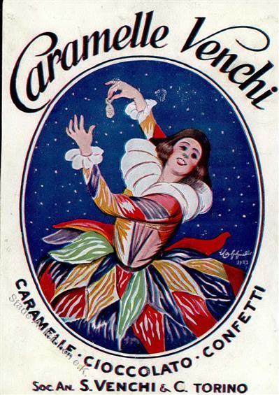 Schokolade Caramelle Venchi Torino Werbe-Karte I-II - Advertising