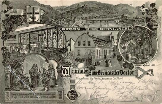 Wein Bernkastel (5550) Weinstube Zum Berncastler Doctor 1904 I-II Vigne - Expositions