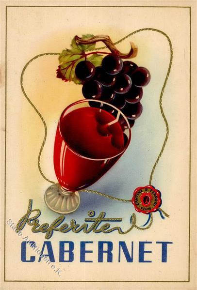 Wein Cabernet Ferrari Werbe-Karte I-II Vigne - Tentoonstellingen
