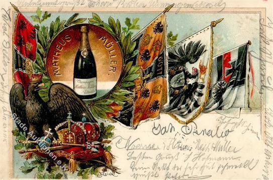 Wein Champagner Matheus Müller Eltville Werbe-Karte 1902 I-II Vigne - Tentoonstellingen