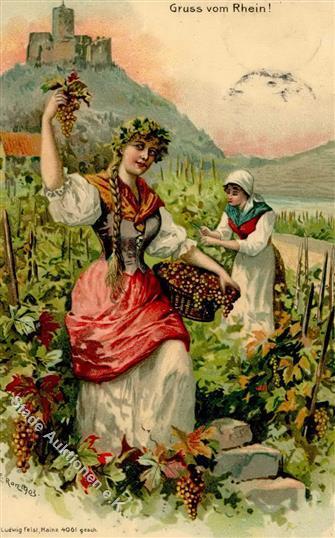 Weinernte Am Rhein Litho I-II - Tentoonstellingen