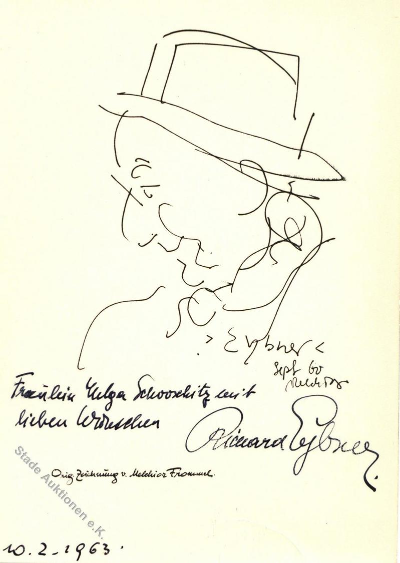 Schauspieler Eybner, Richard Autograph Lot Mit 2 Ansichtskarten I-II - Acteurs