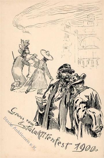 Künstlerfest Stalaktitenfest Künstlerkarte 1900 I-II - Theater