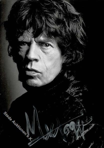 Musik Mick Jagger Foto-Karte Mit Original Unterschrift I-II - Autres & Non Classés