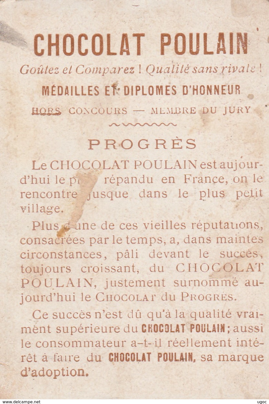 1 Chromo Du Chocolat POULAIN - N°8  Davant Menelik  - 063 - Poulain