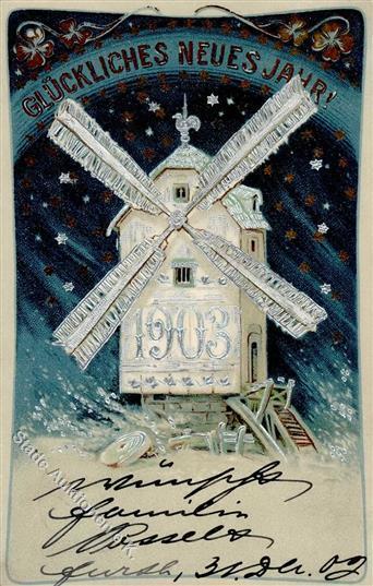 Jahreszahl 1903 Windmühle  Prägedruck I- - Andere & Zonder Classificatie