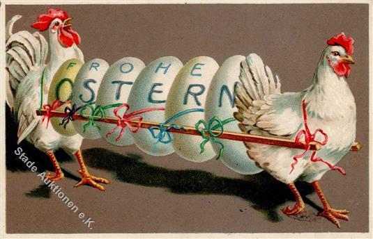 Ostern Hühner  Prägedruck 1909 I-II Paques - Pasen