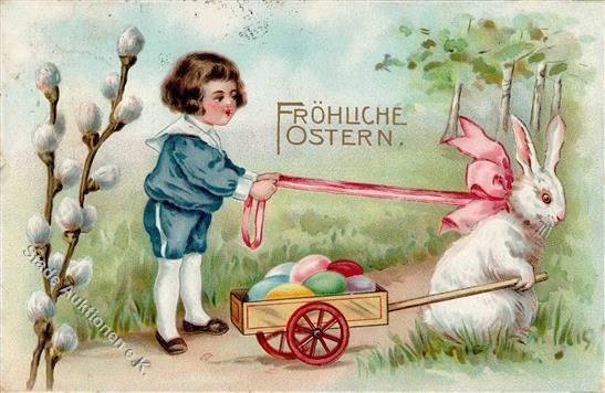 Ostern Kind Hase  Prägedruck 1913 I-II (fleckig) Paques - Pasqua