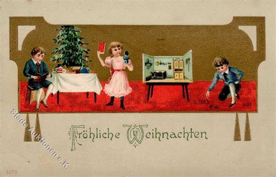 Weihnachten Kinder Puppe Spielzeug  Prägedruck 1912 I-II Noel Jouet - Andere & Zonder Classificatie