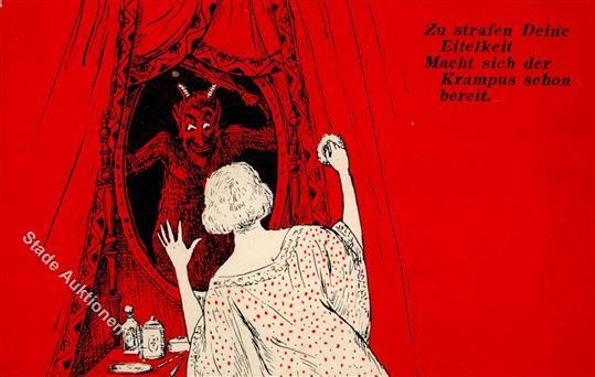 Krampus Frau Künstler-Karte I-II - Sinterklaas