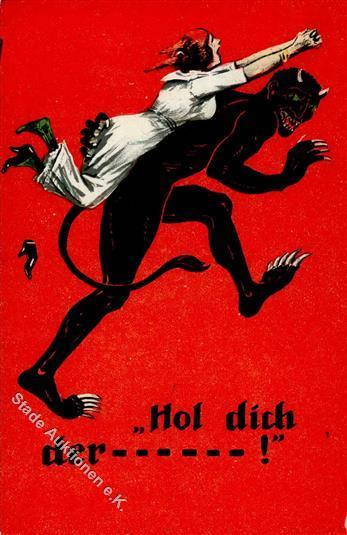 Krampus Künstlerkarte I-II - Sinterklaas