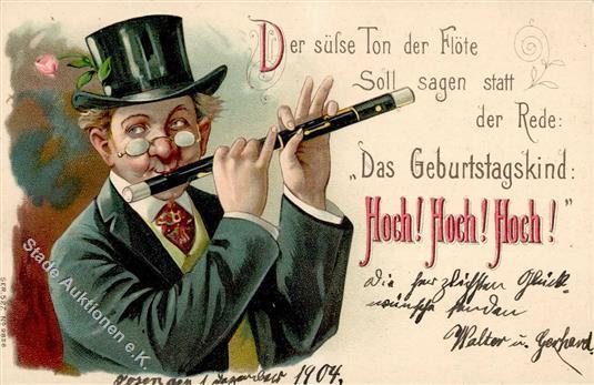 Glückwunsch Flöte Prägedruck 1904 I-II - Andere & Zonder Classificatie