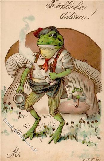 Frosch Personifiziert Ostern  Prägedruck I-II Grenouille Paques - Andere & Zonder Classificatie