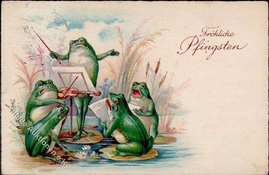 Frosch Personifiziert Pfingsten Künstlerkarte I-II Grenouille - Andere & Zonder Classificatie