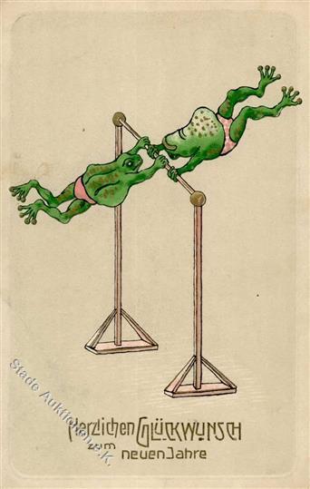 Frosch Personifiziert Turner Präge-Karte 1906 I-II Grenouille - Other & Unclassified