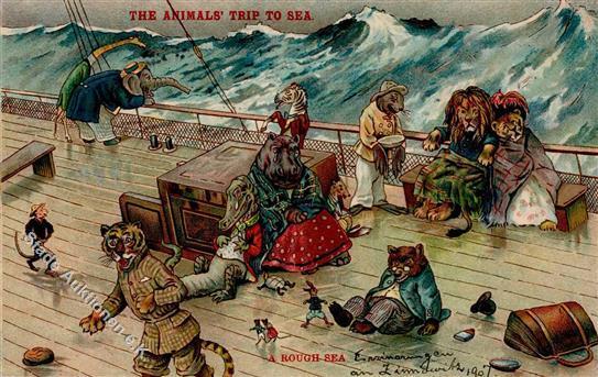 Tier, Vermenschlicht Seereise Künstlerkarte I-II - Andere & Zonder Classificatie