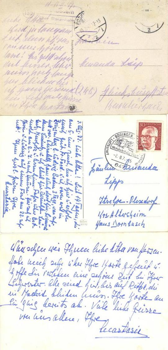 Adel Anastasia Herzogin Zu Mecklenburg Autograph Lot Mit 3 Ansichtskarten I-II - Koninklijke Families