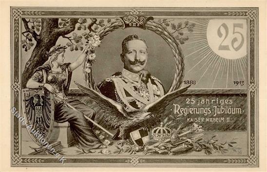 KAISER WILHELM II - Regierungsjubiläum 1913  Sign. JG I - Koninklijke Families