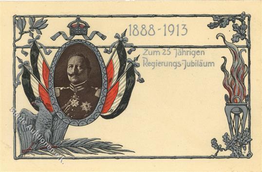 KAISER WILHELM II - Regierungsjubiläum 1913 - Prägekarte I - Royal Families