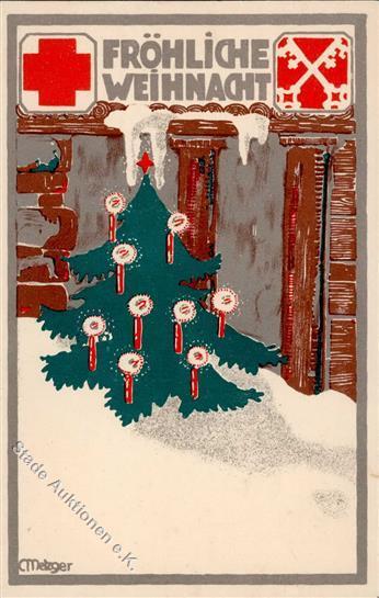 Rotes Kreuz Weihnachten Sign. Metzger, C, Künstlerkarte I- Noel - Rode Kruis