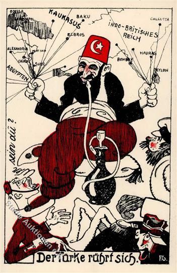 Propaganda WK I Türkei Der Türke Rührt Sich Künstlerkarte I- - Histoire