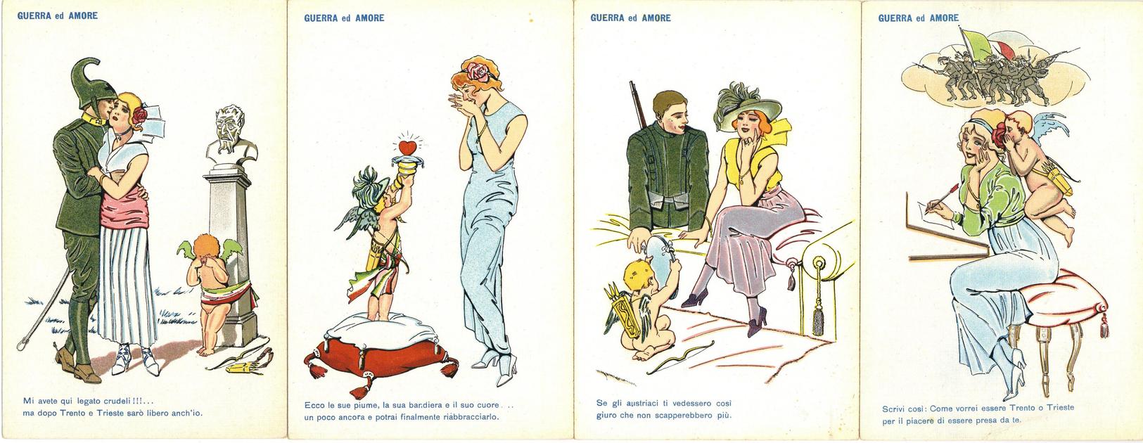 WK I 4'er Set Guerra Ed Amore Künstler-Karten I-II - Oorlog 1914-18