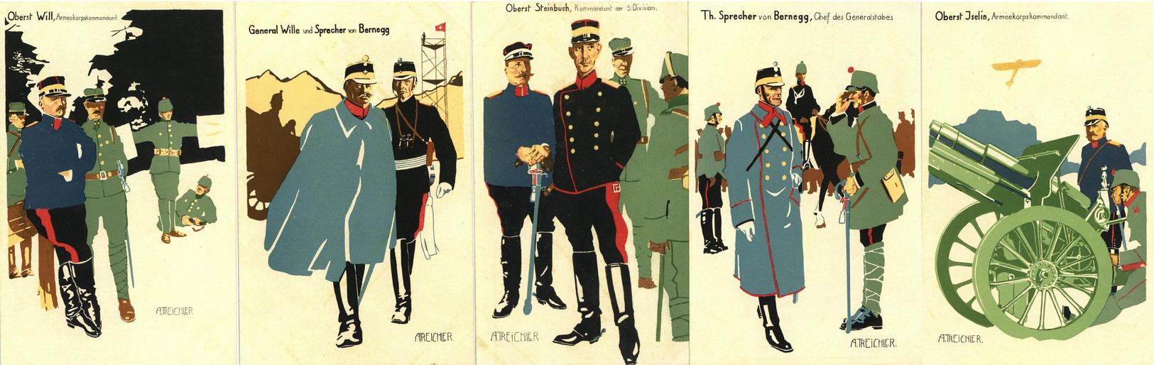 WK I 5'er Set Sign. Treichler, A. Künstler-Karten I-II - Oorlog 1914-18
